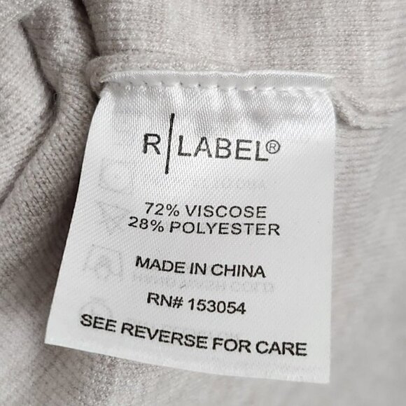 The Reset R Label Sweater Cardigan Medium Gray Open Front Longline Soft Long - Picture 6 of 11